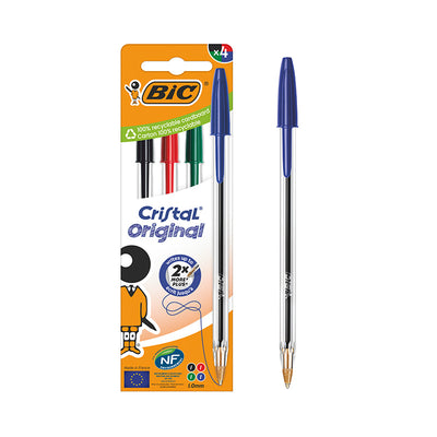BIC Cristal Original Assorted Medium Ballpoint Pens 4 pcs