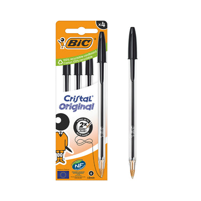 BIC Cristal Original Black Medium Ballpoint Pens 4 pcs