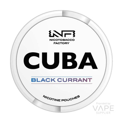 cuba white 25mg nicotine pouch black currant