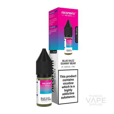 Nicorefill Nic Salts Blue Razz Gummy Bear 20mg Nic Salt E-liquid