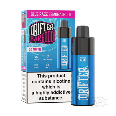 drifter bar 6000 20mg legal big puff blue razz lemonade ice