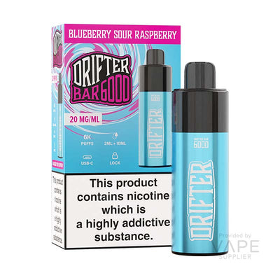 drifter bar 6000 20mg legal big puff blueberry sour raspberry