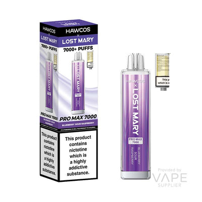 hawcos x lost mary pro max 7000 legal big puff device blueberry sour raspberry