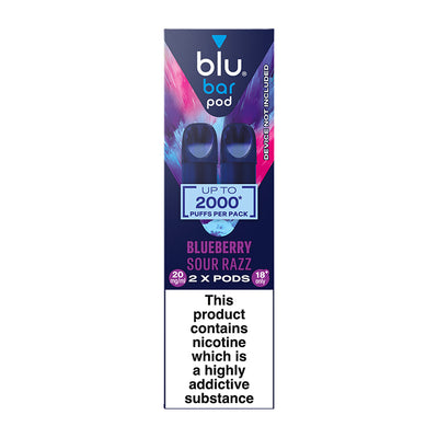 blu bar pods 20mg blue sour raspberry