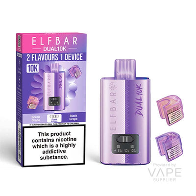 elf bar dual 10k 20mg legal big puff device grape edition