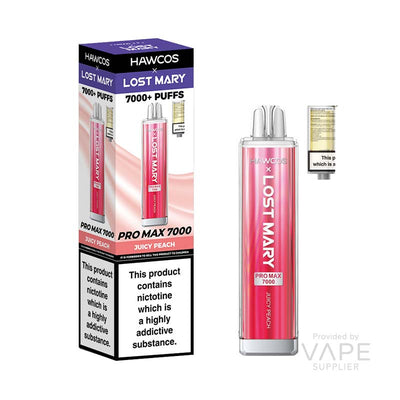 hawcos x lost mary pro max 7000 legal big puff device juicy peach