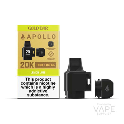 gold bar apollo tank refill 20mg lemon lime