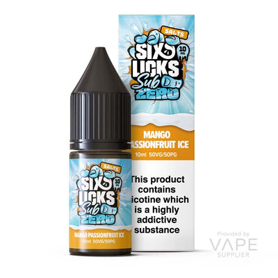 six licks sub zero 10mg mango passionfruit ice