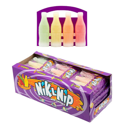 Nik-L-Nip Original Wax Bottles Mini Drinks Candy 4pcs 1.39oz (39g) RRP £2.99 - LABELS