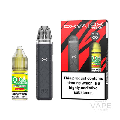 pineapple freeze ox passion nic salt dark grey oxva xlim go pod kit bundle