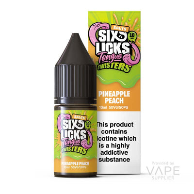 six licks 20mg nic salt pineapple peach