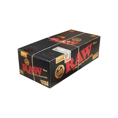 Raw Natural Unrefined Rolling Papers Single Wide Black