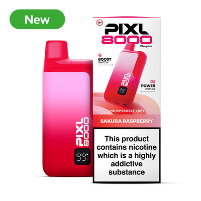 NEW PIXL 8000 20mg Prefilled Pod Kit Sakura Raspberry
