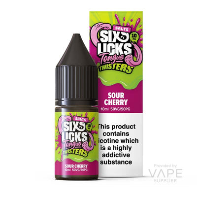 six licks 20mg nic salt sour cherry