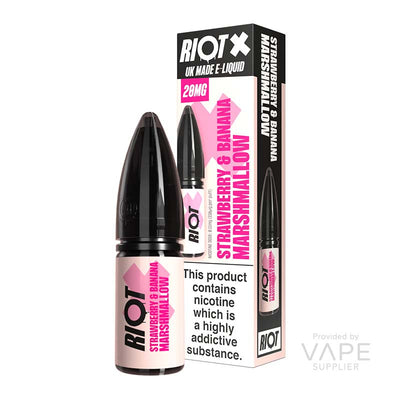 Riot X Strawberry and Banana Marshmallow Nic Salt E-liquid