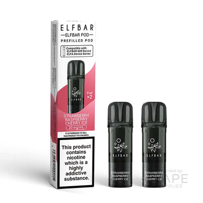 Elf Bar 600 20mg Prefilled Pods Strawberry Raspberry Cherry Ice