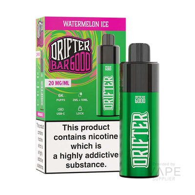 drifter bar 6000 20mg legal big puff watermelon ice