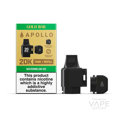 gold bar apollo tank refill 20mg watermelon ice