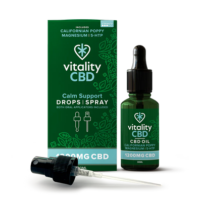 Vitality CBD Calm Support CBD Drops & Spray 1200mg in 30ml