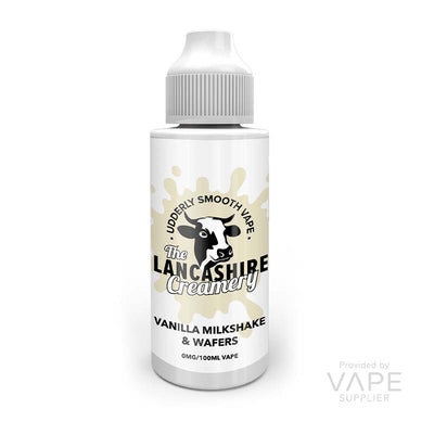 The Lancashire Creamery Vanilla Milkshake and Wafers 100ml Shortfill